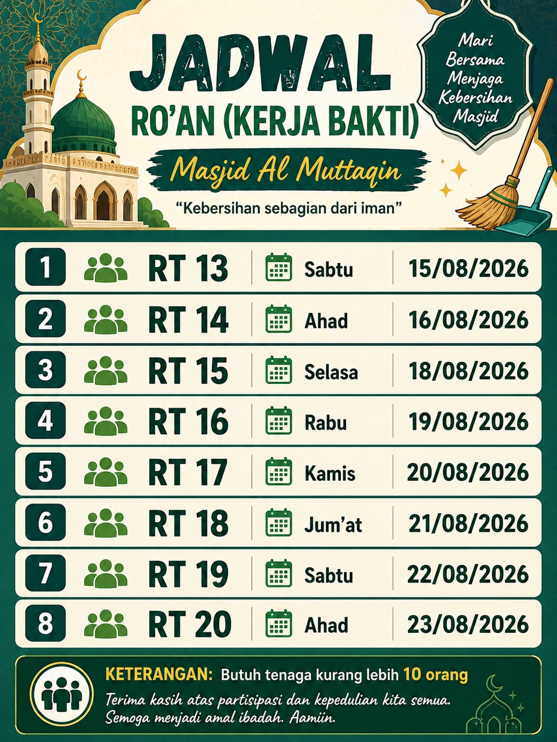 Jadwal Ro'an